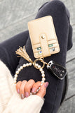 Pearl Key Ring Wallet Bracelet