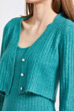 Cropped Ribbed Cardigan