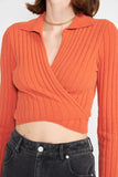 Collared Long Sleeve Crop Top