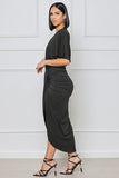 Black Deep V Maxi Dress