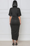 Black Deep V Maxi Dress