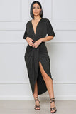 Black Deep V Maxi Dress