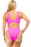 Plus Size Cut Out Front Tie Swimsuit