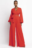 Front Tie Long Sleeved Two Piece Pant Set