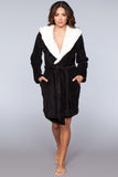 Janet Plush Fleece Color Block Robe