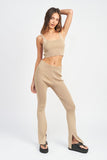 High Rise Slit Pants