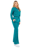 Teal Zip-up Front Pant Set