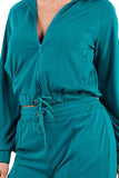 Teal Zip-up Front Pant Set