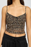 V Neck Ruched Crop Top