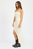 Asymmetrical Ribbed Maxi Tube Dress