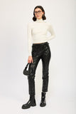 Lace Up Leather Trousers