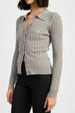 Cable Knit Cardigan Top