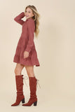 Corduroy tiered dress