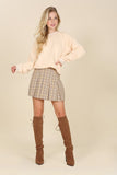 Plaid pleated mini skirt