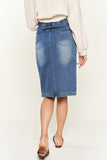 Denim  Button Down Front Midi Skirt